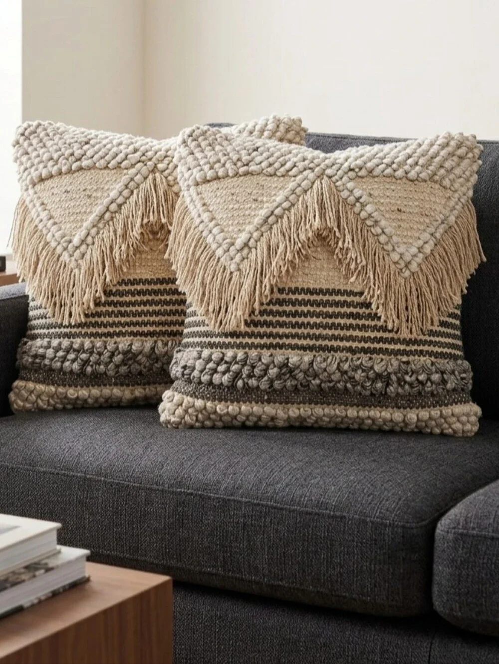 MERCHANT 41 Boho Textured Throw Pillow Covers - Set of 2